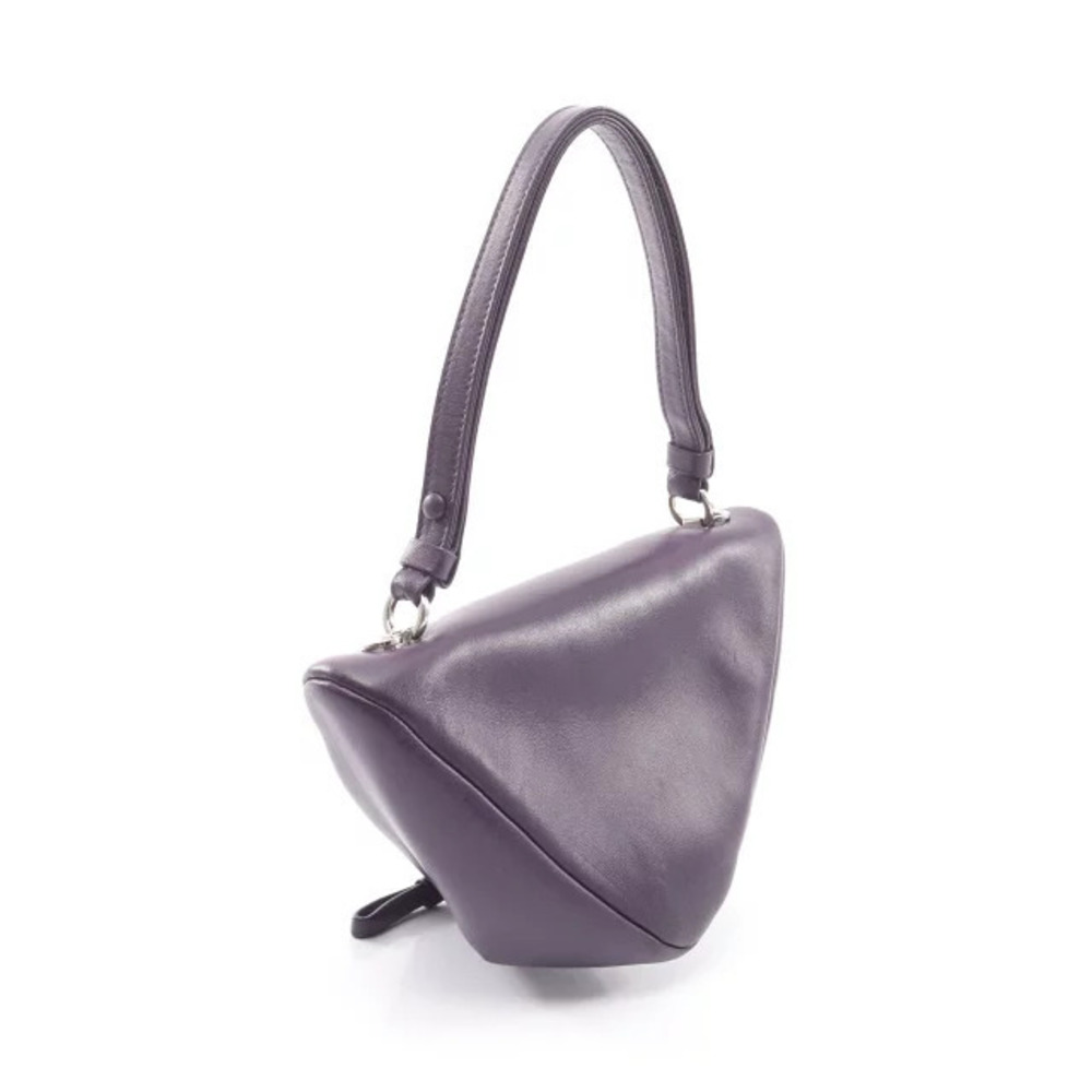 Prada Triangle Purple Handbag Leather Purple